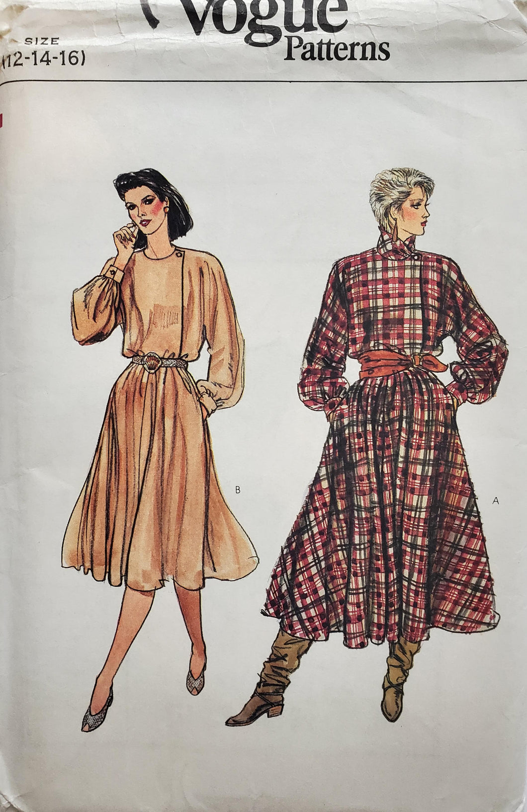 Vogue Pattern 3419, UNCUT and UNUSED Misses Wrap Dress, Skirt and Top Size 12-14-16