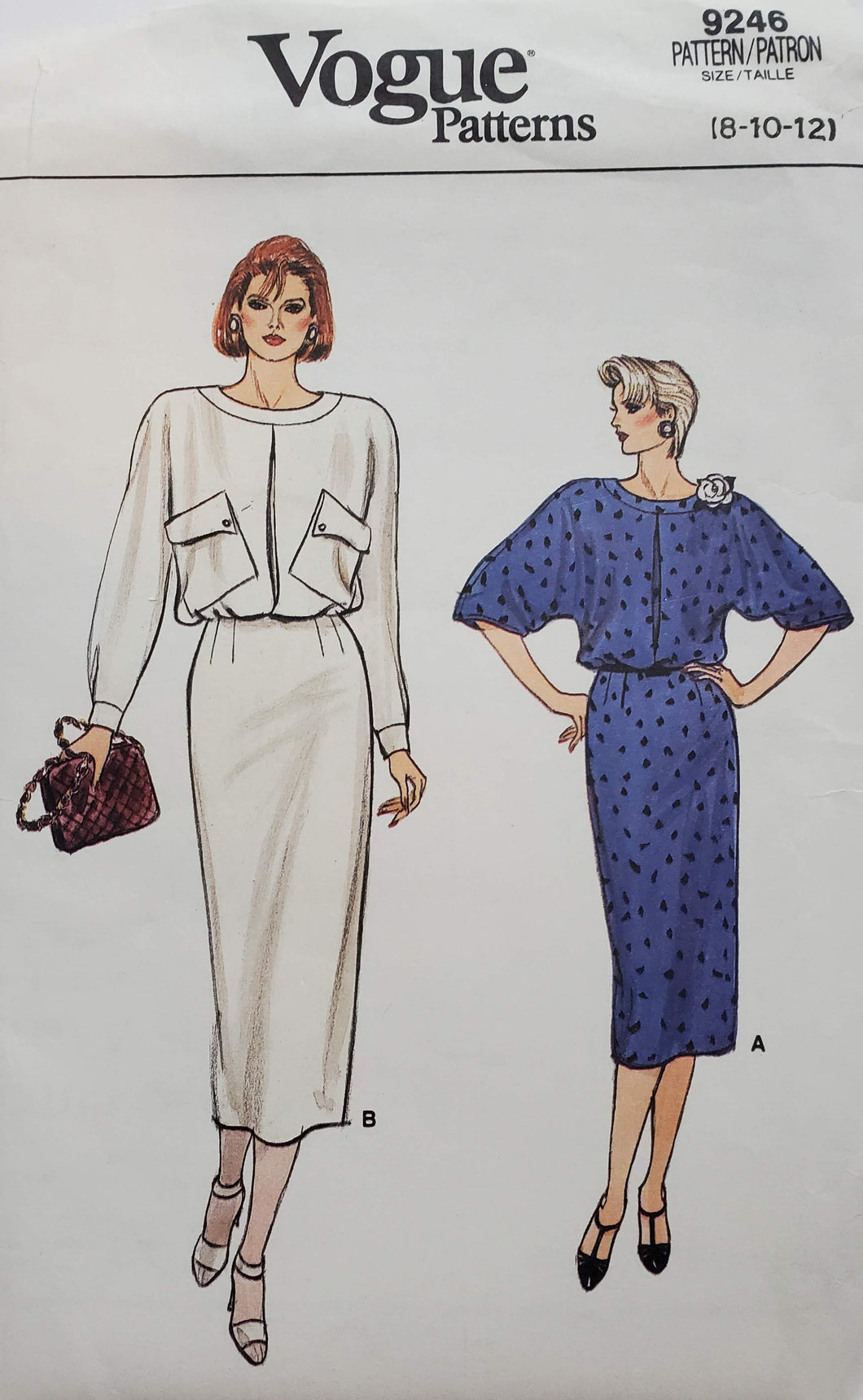 Vogue Pattern 9246, UNCUT and UNUSED Misses Dress, Size 8-10-12
