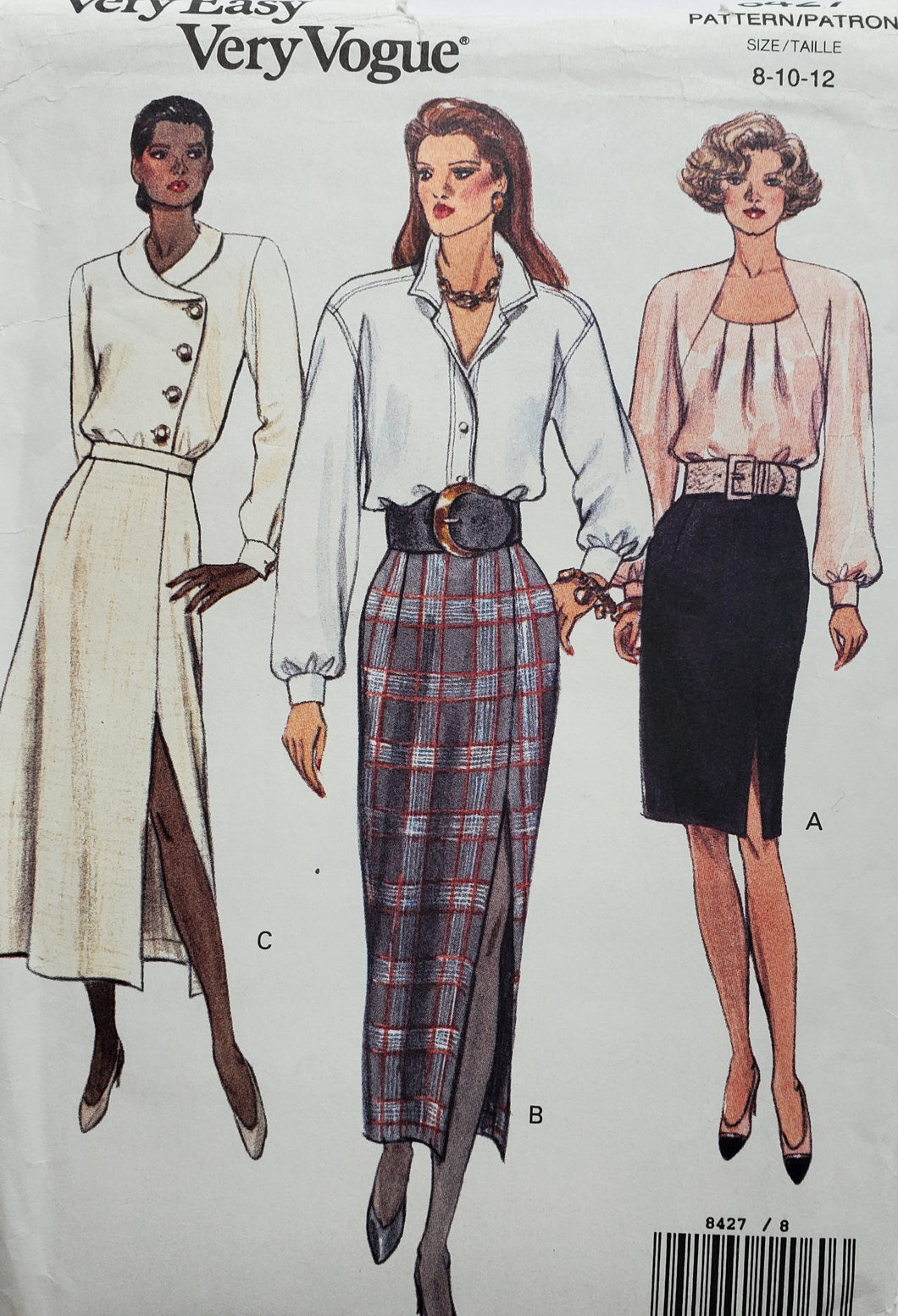 Vogue 8427, UNCUT, Vogue Very Easy Pattern, Skirts, Size 8-10-12