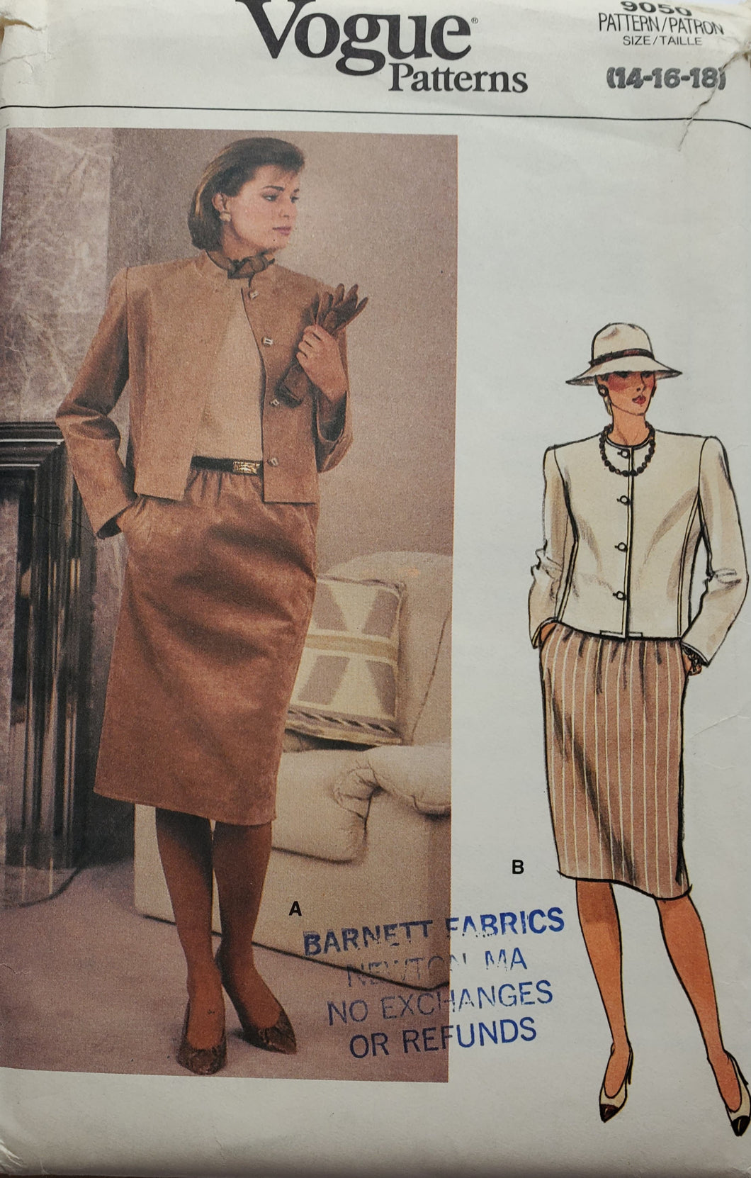 Vogue 9050, UNCUT, Misses Skirt and Jacket