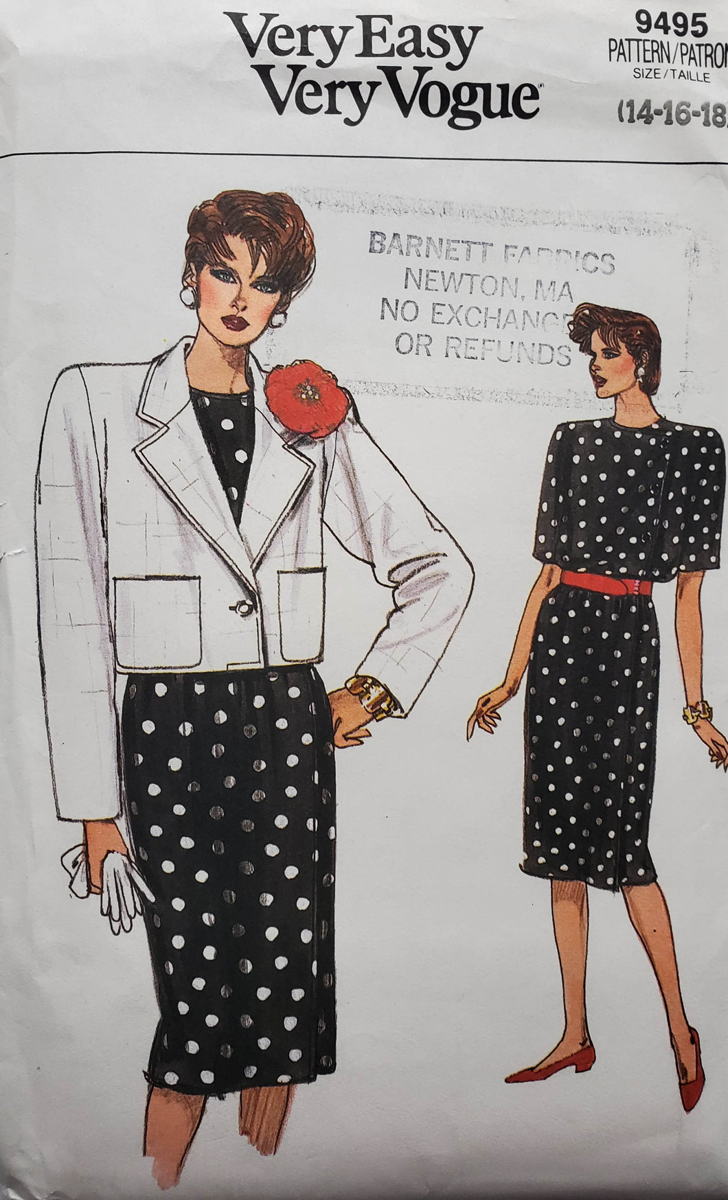 Vogue 9495, Misses Dress and Jacket, UNCUT
