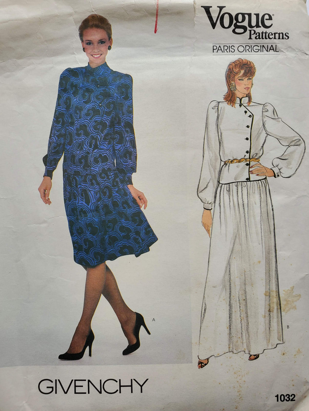 Vogue Pattern 1032 UNCUT Paris Designer Original Givenchy, Misses Dresses, Size 14