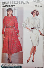 Load image into Gallery viewer, Butterick 4357 UNCUT, UNUSED Fast and Easy Dress with Raglan Sleeves, Size 18-20-22
