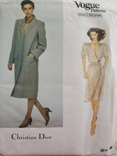 Load image into Gallery viewer, Vintage Vogue Pattern 2814, UNCUT, Paris Original Christian Dior, Misses Dress and Coat, Size 10
