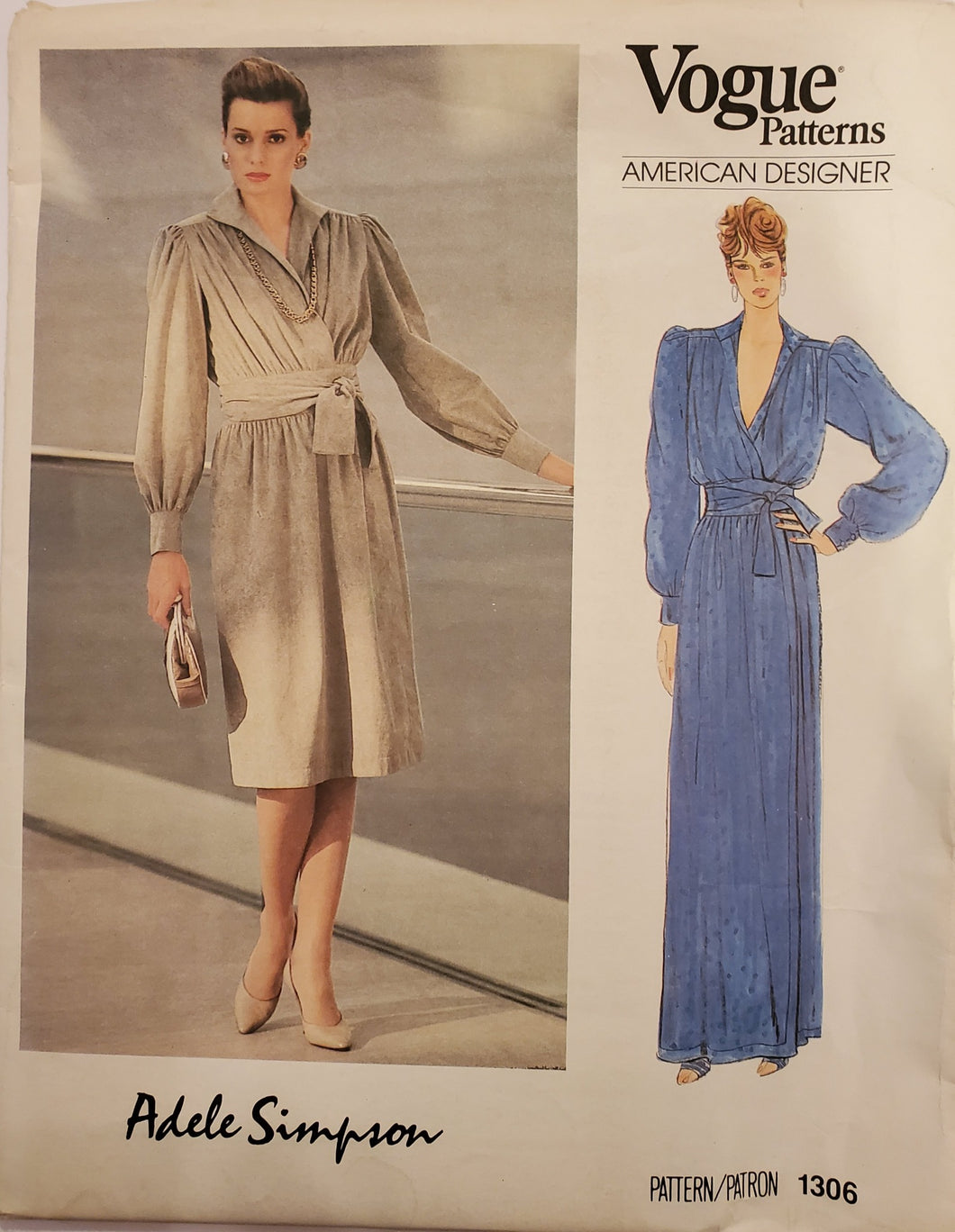 Vogue Pattern 1306, American Designer Adele Simpson, Dress, Vintage