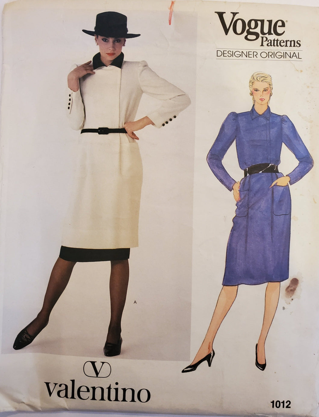 Vogue Pattern 1012, Valentino, Dress Size 10, Vintage