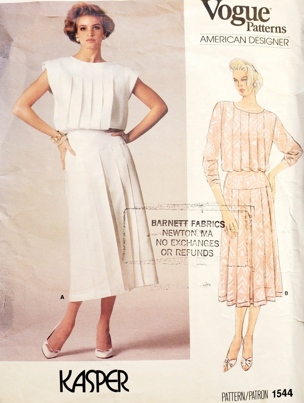 Vintage Vogue Pattern 1544, Dress Size 8