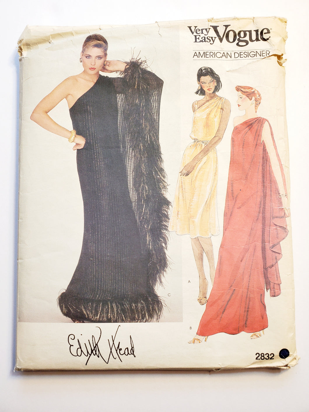 Vintage Vogue Pattern 2832, UNCUT, American Original Edith Head, Misses Dress, Rare