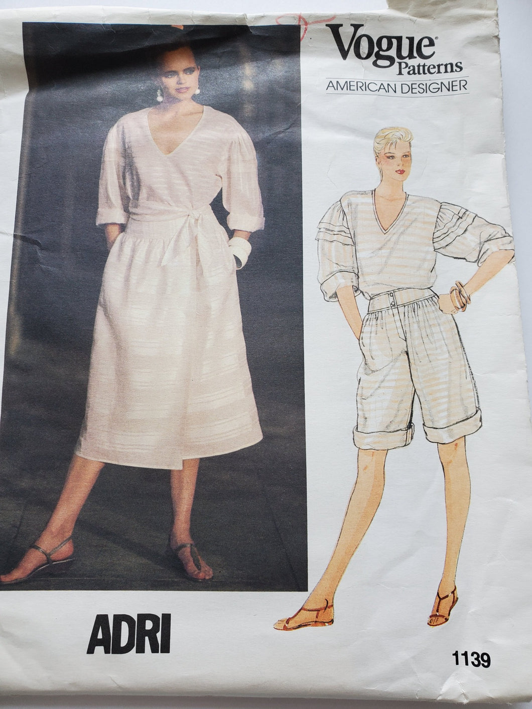 Vogue Pattern 1139, UNCUT, American Designer ADRI, Skirt, Top and Shorts Size 6-8-10, Rare