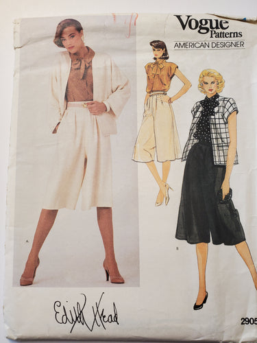 Vogue Pattern 2905, UNCUT, American Original Edith Head, Dress Size 10, Vintage 