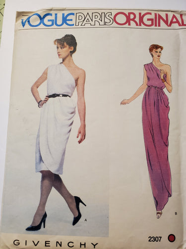Vogue Pattern 2307, UNCUT Paris Designer Original Givenchy Dress, Vintage & Rare