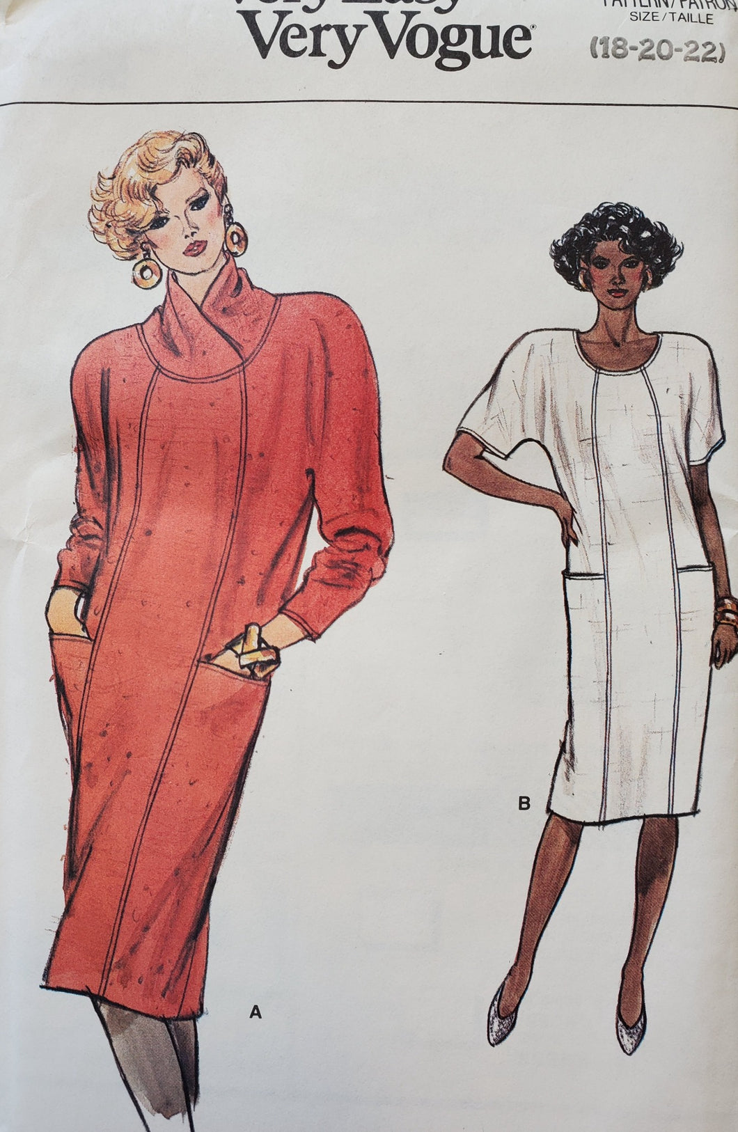 Vogue 9376 UNCUT Dress Size 18-20-22, Vintage 
