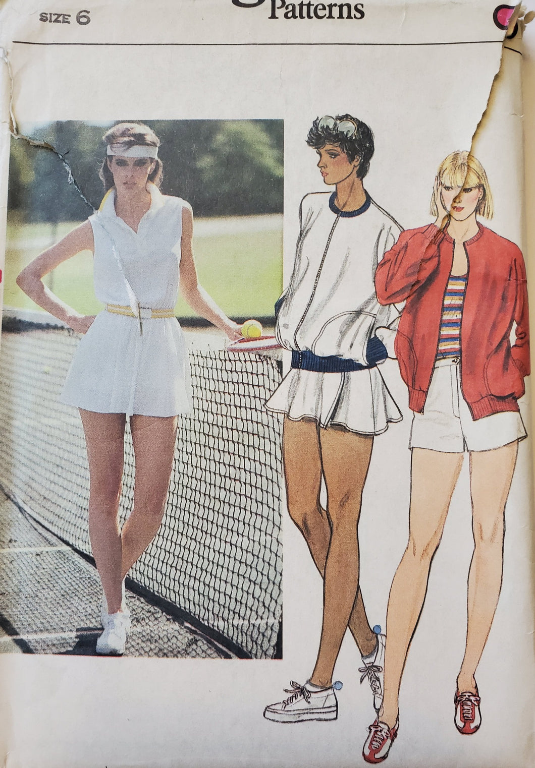 Vogue 8217 UNCUT Tennis Skirt, Dress, Jacket and Top Size 6, Vintage