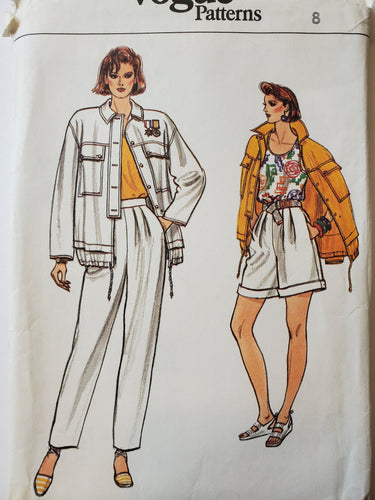 Vogue 9234 UNCUT Women's Jacket, Pants, Top and Shorts Size 8, Vintage and Very Rare