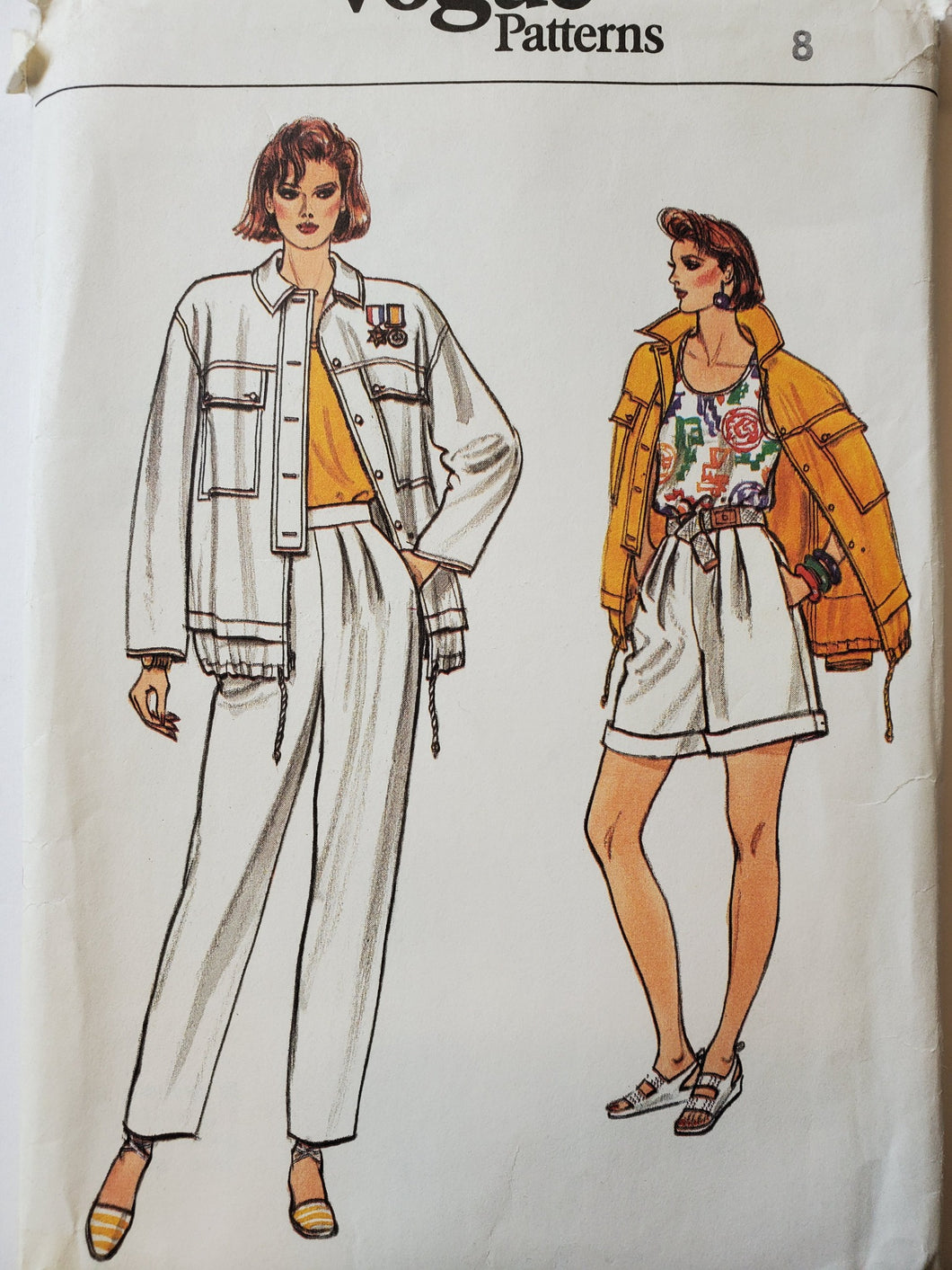 Vogue 9234 UNCUT Women's Jacket, Pants, Top and Shorts Size 8, Vintage and Very Rare