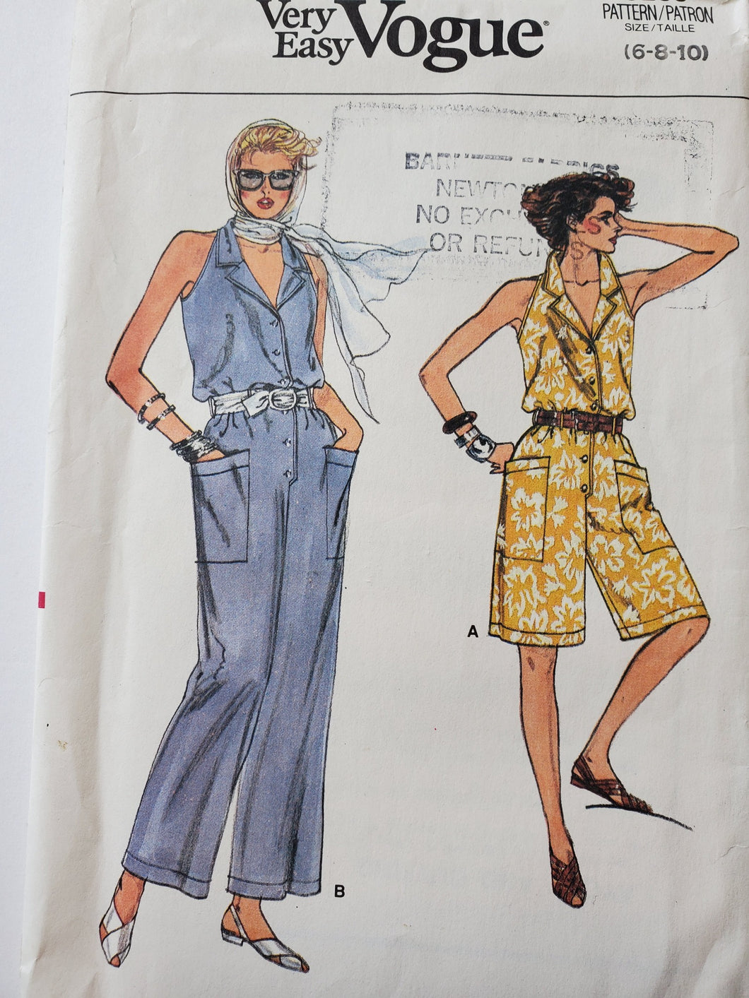 Vogue 9268 UNCUT Jumpsuit Size 6-8-10, Very Rare