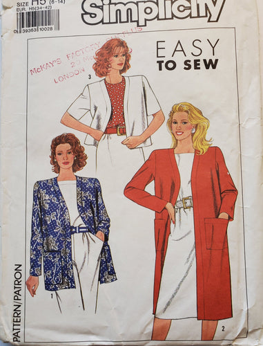 Simplicity Pattern 9568, UNCUT, Women's Jacket Sizes 6-14, Vintage
