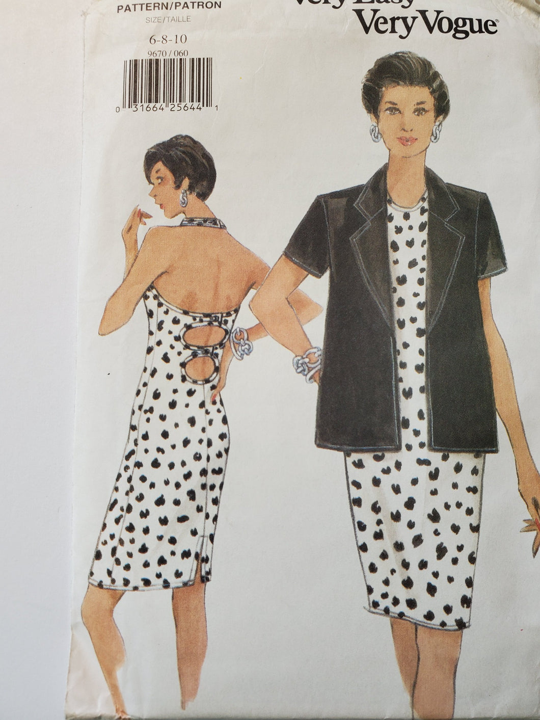 Vogue Pattern 9670, UNCUT, Dress and Jacket Size 6-8-10