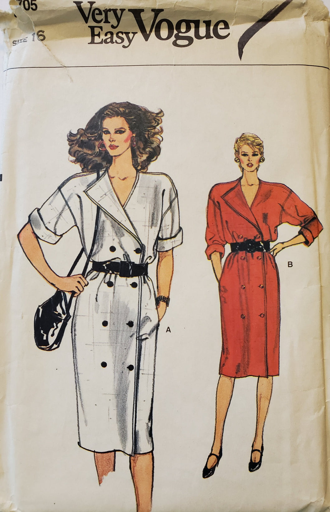 Vogue 8705, UNCUT, Dress Size 16, Vintage & Rare