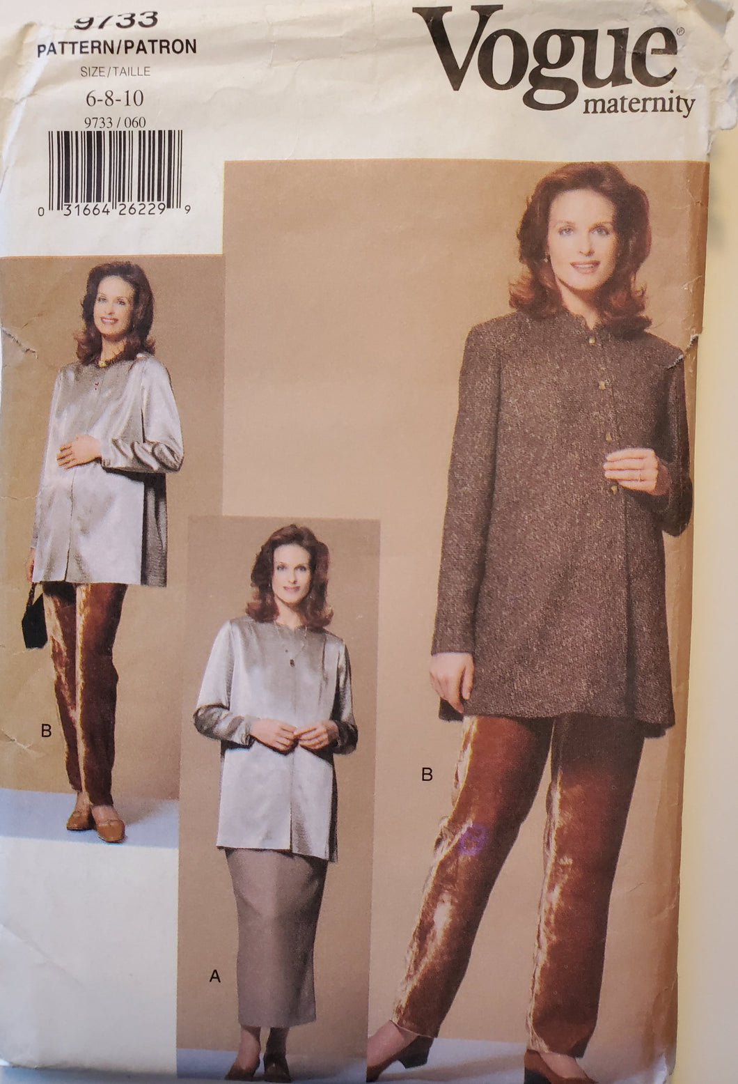 Vogue 9733 UNCUT Maternity Skirt & Tunic Size 6-8-10, Vintage