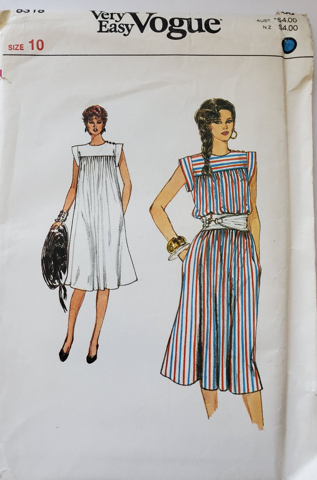 Vintage Vogue Pattern 8318, UNCUT, Misses Dress Size 10