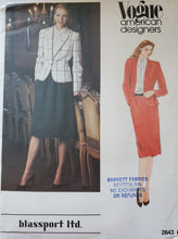 Load image into Gallery viewer, Vogue Pattern 2643, UNCUT, American Designer Blassport, Skirt and Blazer Size 10, Vintage
