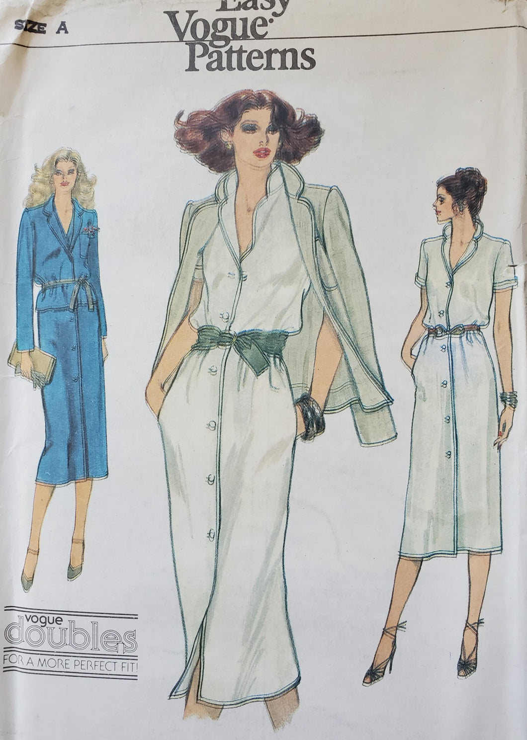 Vogue Pattern 7291, UNCUT, Women's Dress and Jacket Size 6-8, Vintage