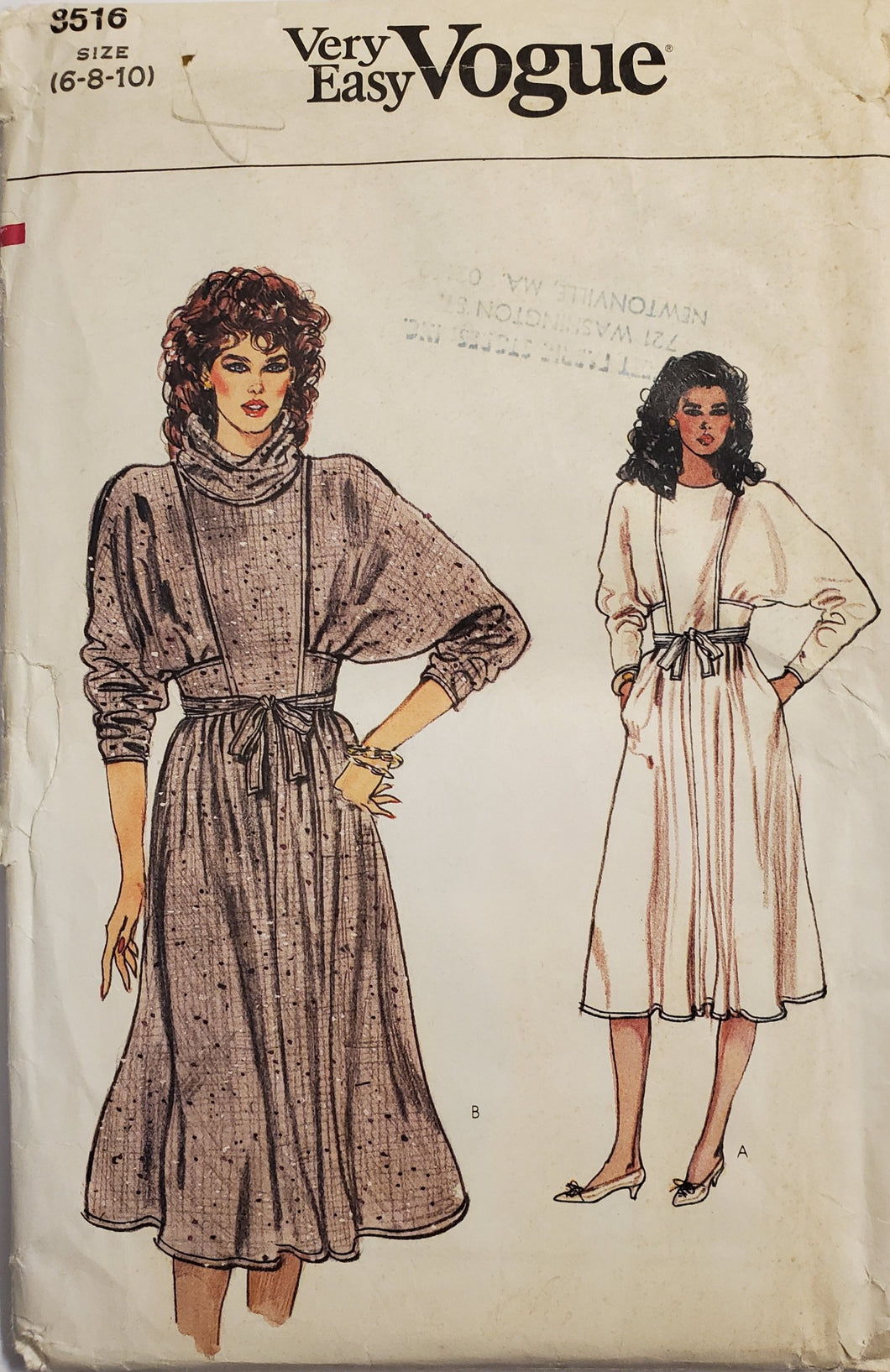 Vintage Vogue Pattern 8516 ,Very Easy, UNCUT, Misses Dress Size 6-8-10, Extremely Rare