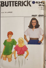 Load image into Gallery viewer, Butterick Pattern 4349, UNCUT, Women&#39;s Tops Size X-Large, Vintage
