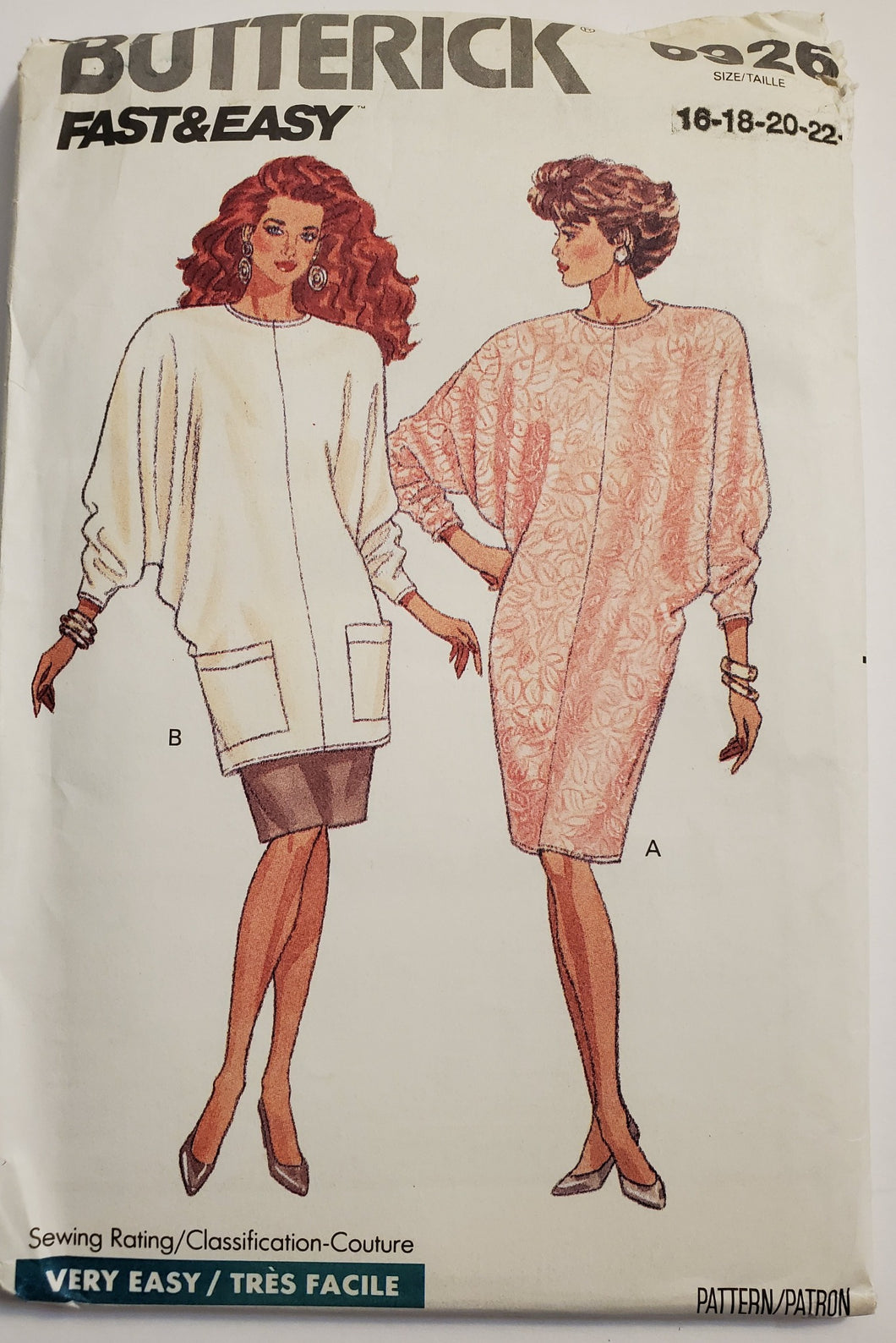 Butterick Pattern 6926, UNCUT, Fast & Easy, Skirts and Tops Size 16-18-20-22, Vintage & Extremely Rare