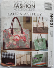 Load image into Gallery viewer, McCall&#39;s Pattern 4531, UNCUT, Laura Ashley Accessories, Handbags, Vintage
