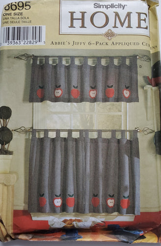 Simplicity Pattern 8695, UNCUT, Appliqued Curtains, Vintage