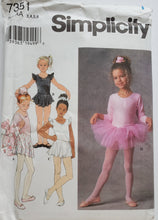 Load image into Gallery viewer, Simplicity 7531 UNCUT, Girl&#39;s Leotard, Skirts, Tutu, Bag, Hair Accessories, Sizes 3-4-5-6, Vintage
