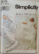 Load image into Gallery viewer, Simplicity 9378 UNCUT, Designer Jessica McClintock, Baby Christening Gowns, Slips and Bonnets, Vintage
