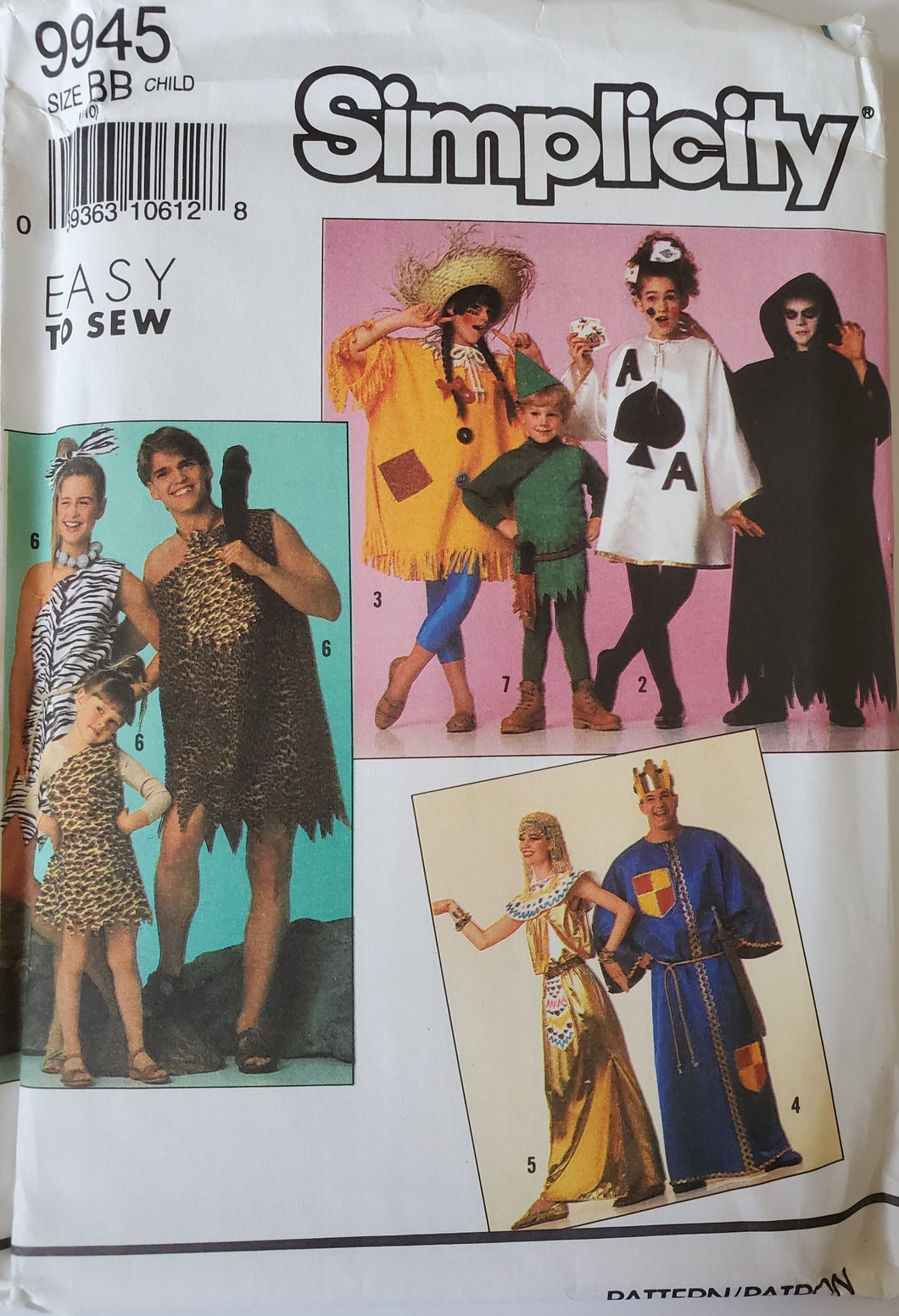 Simplicity Pattern 9945, UNCUT, Children's Costumes Sizes 4-10, Vintage