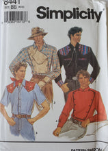 Load image into Gallery viewer, Simplicity Pattern 8441, Men&#39;s Fitted Cowboy Shirts, Sizes 46-52, Vintage &amp; Rare

