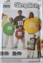 Load image into Gallery viewer, Simplicity Pattern 9895, UNCUT, Adult and Children&#39;s M&amp;M Costume SM-LG, Vintage
