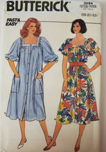 Load image into Gallery viewer, Vintage Butterick Pattern 3824, UNCUT, Misses Fast &amp; Easy, Dresses Sizes 18-20-22, Very Rare
