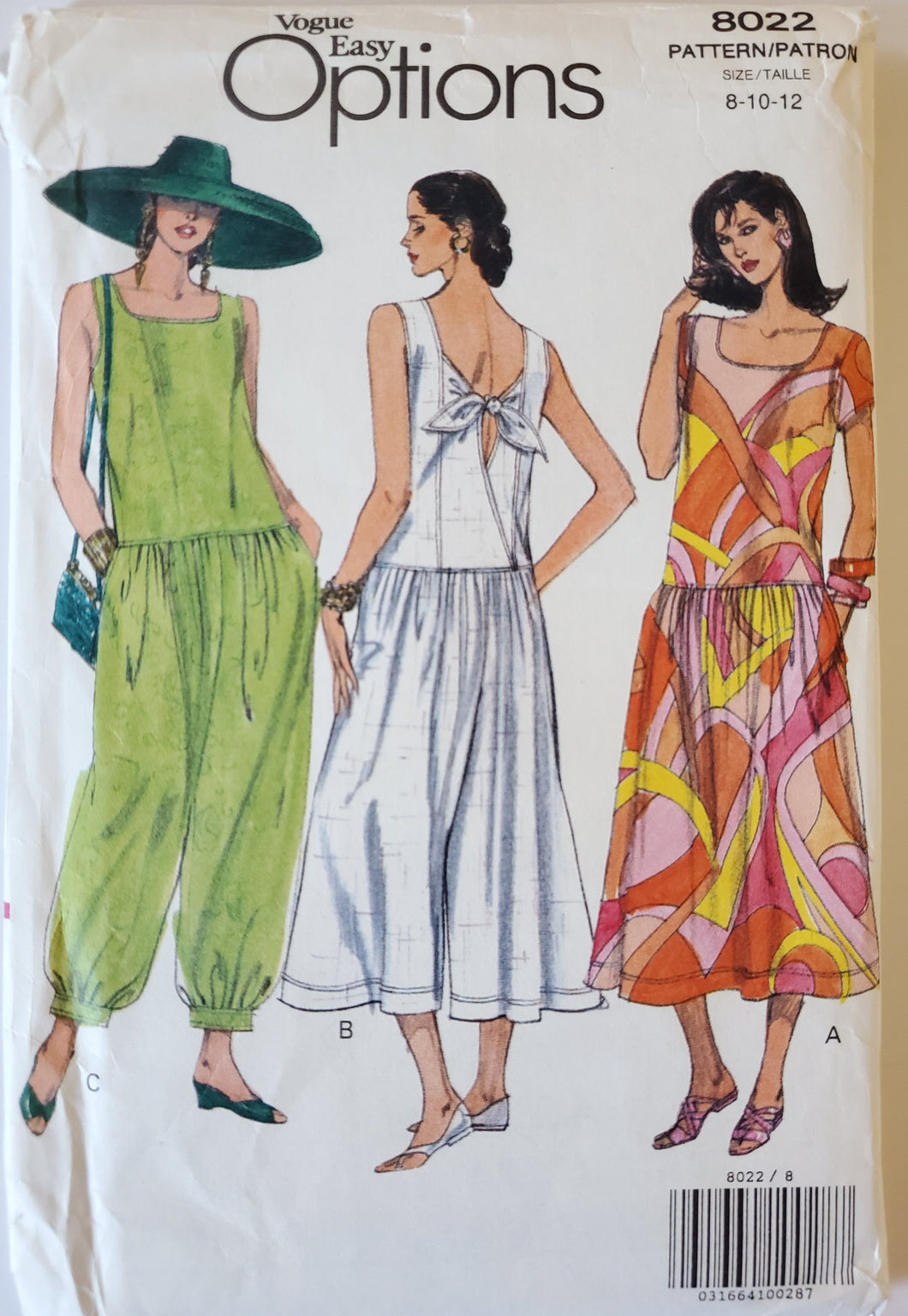 Vintage Vogue Pattern 8022, UNCUT, Misses Vogue Dress and Jumper, 8-10-12, Rare