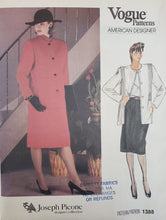Load image into Gallery viewer, Vintage Vogue Pattern 1388, UNCUT, American Designer Joseph Picone, Misses Jacket, Coat and Skirt, Size 10
