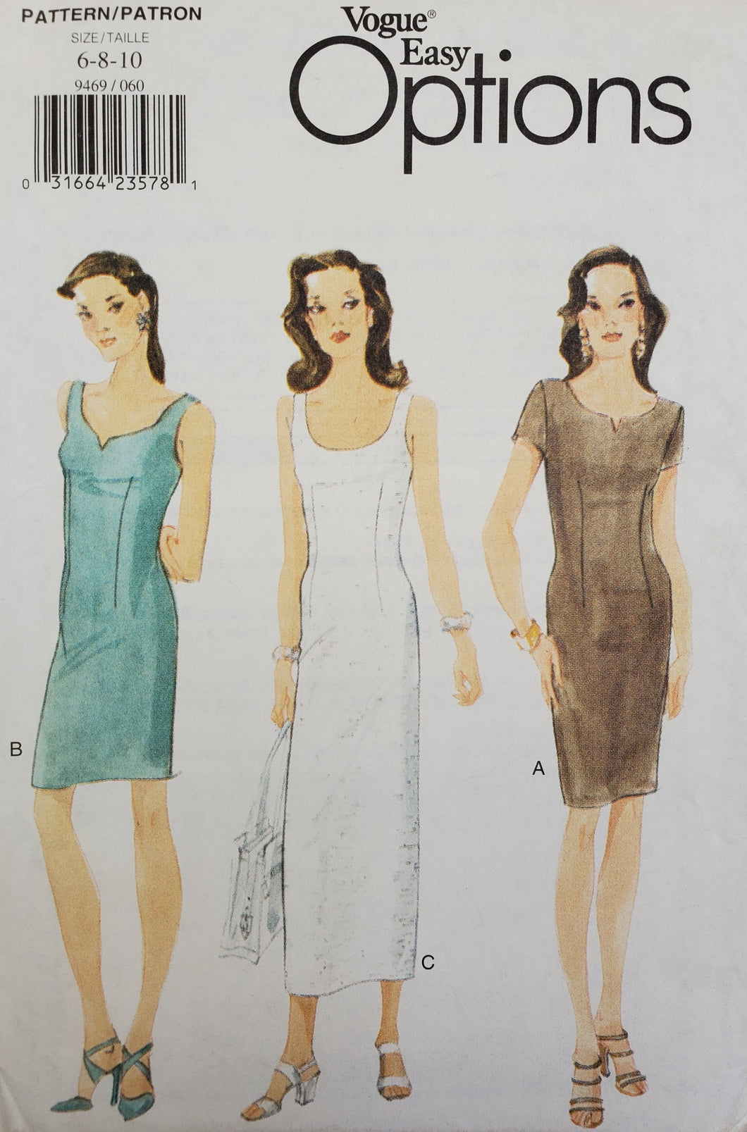 Vintage Vogue Pattern 9469, UNCUT, Misses Dress Size 6-8-10, Rare