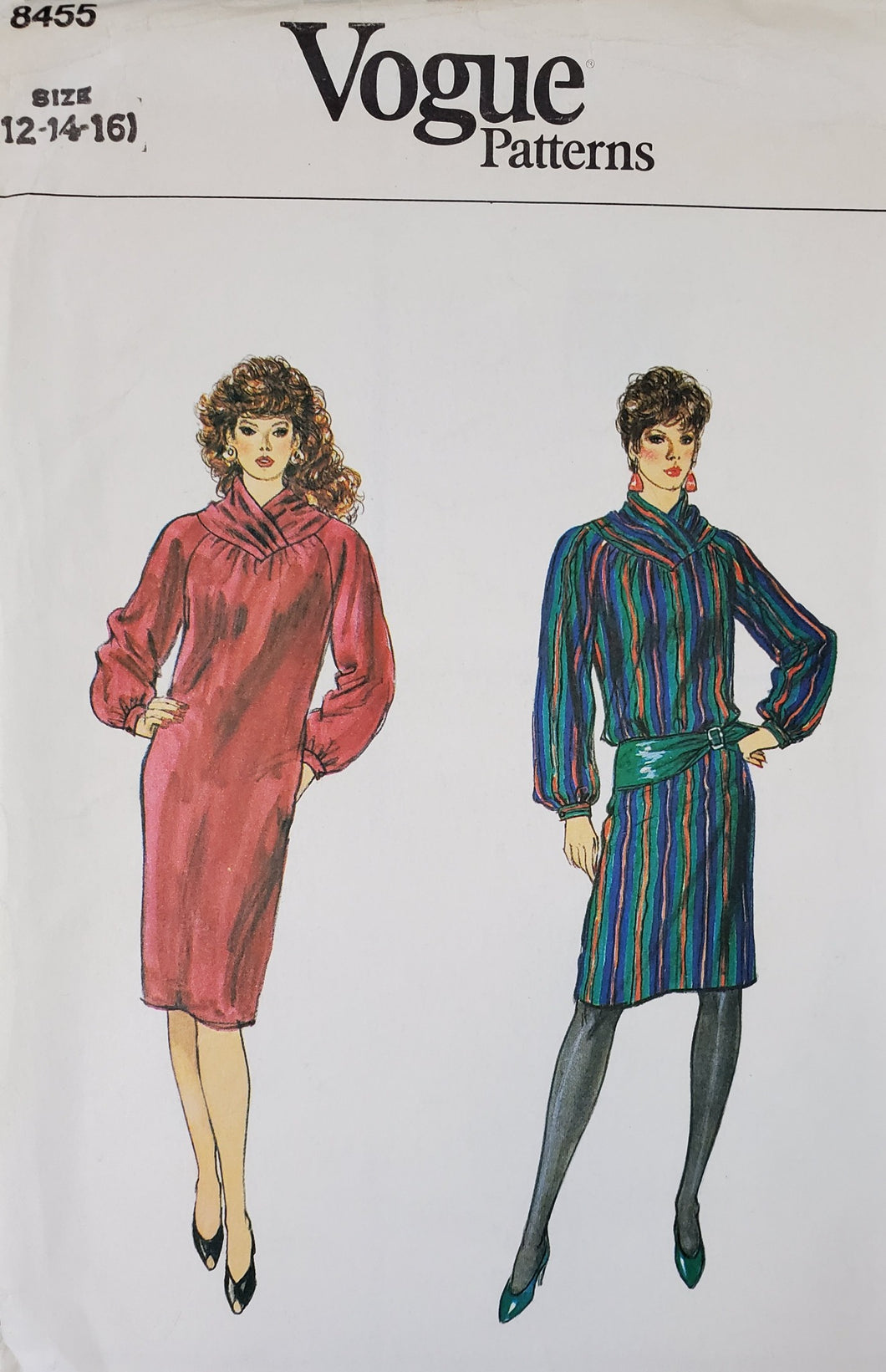 Vintage Vogue 8455, UNCUT, Misses Dresses, Size 12-14-16, Rare 