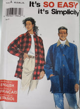 Load image into Gallery viewer, Vintage Simplicity 7441, UNCUT, Mens, Womens, Teens Work Shirts and Jackets, Sizes XS-S-M-L-XL, Rare 
