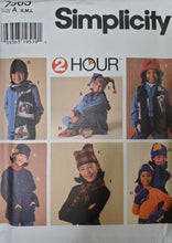 Load image into Gallery viewer, Vintage Simplicity 7363, UNCUT, Children&#39;s Hats Sizes S-M-L 
