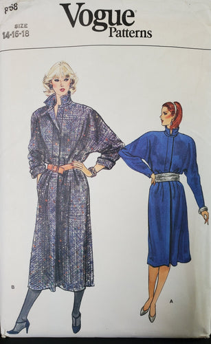 Vintage Vogue Pattern 8768, UNCUT, Misses Vogue Dresses, Sizes 14-16-18