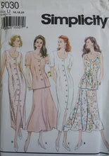 Load image into Gallery viewer, Vintage Simplicity 9030 UNCUT, Misses Dresses, Skirts and Tops, Sizes 16-18-20
