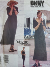 Load image into Gallery viewer, Vintage Vogue Pattern 1375, UNCUT, DKNY, Misses Dresses and Bodysuit Misses 6-8-10
