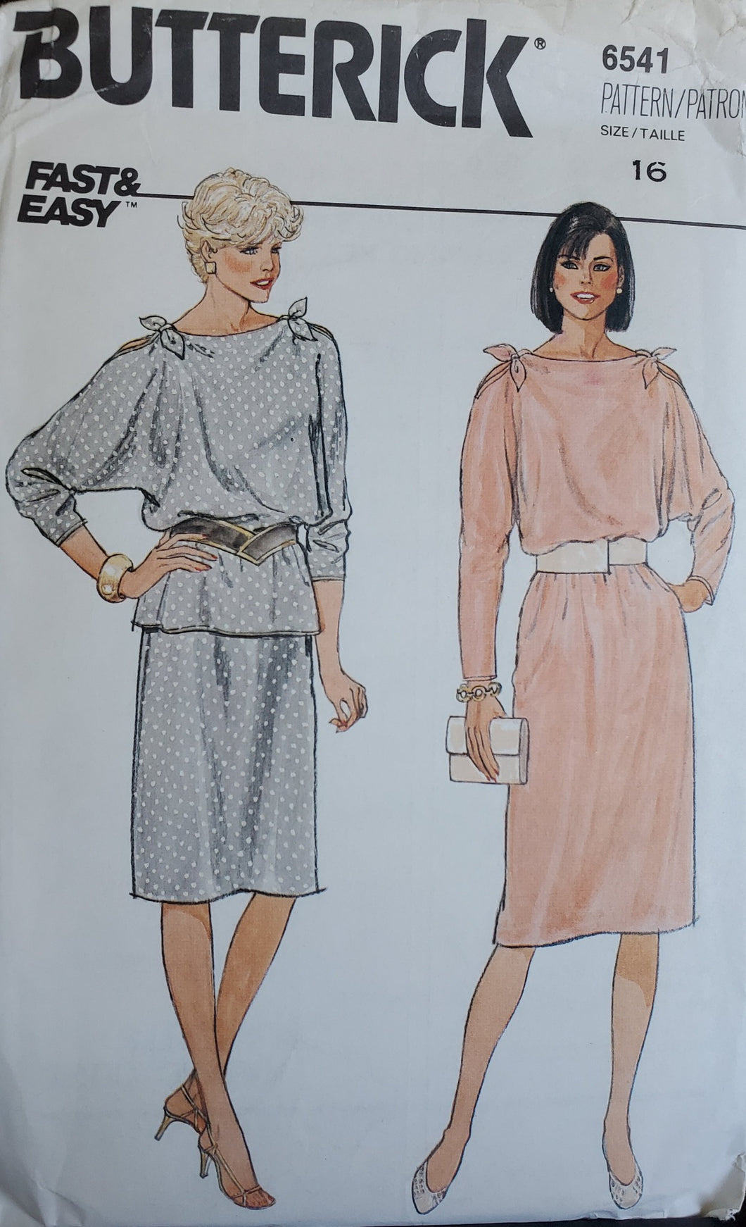 Butterick Pattern 6541, UNCUT, Misses Dresses Size 16