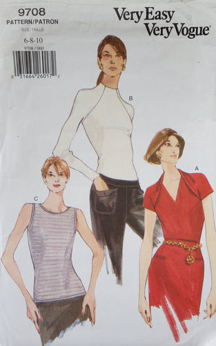 Vintage Vogue Pattern 8681, UNCUT, Misses Stretch Tops, Rare