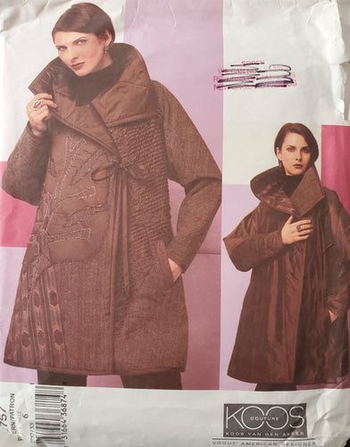 Vogue Pattern 2757 Misses Quilted Coat